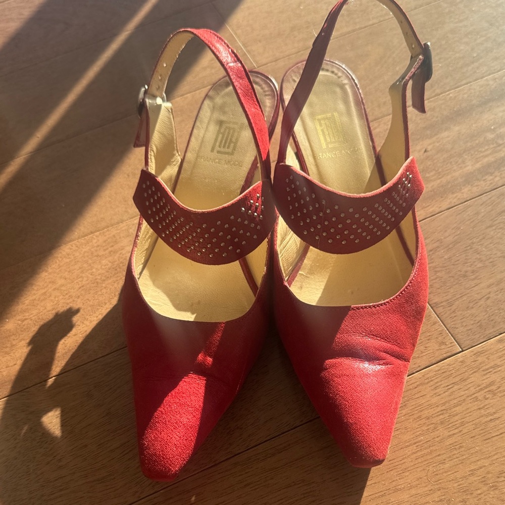 Elegant Red Slingback Heels